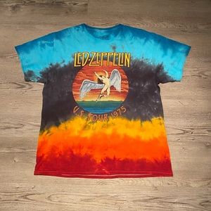 Led Zeppelin 1975 USA Tour Tie-Dye T-Shirt Size L